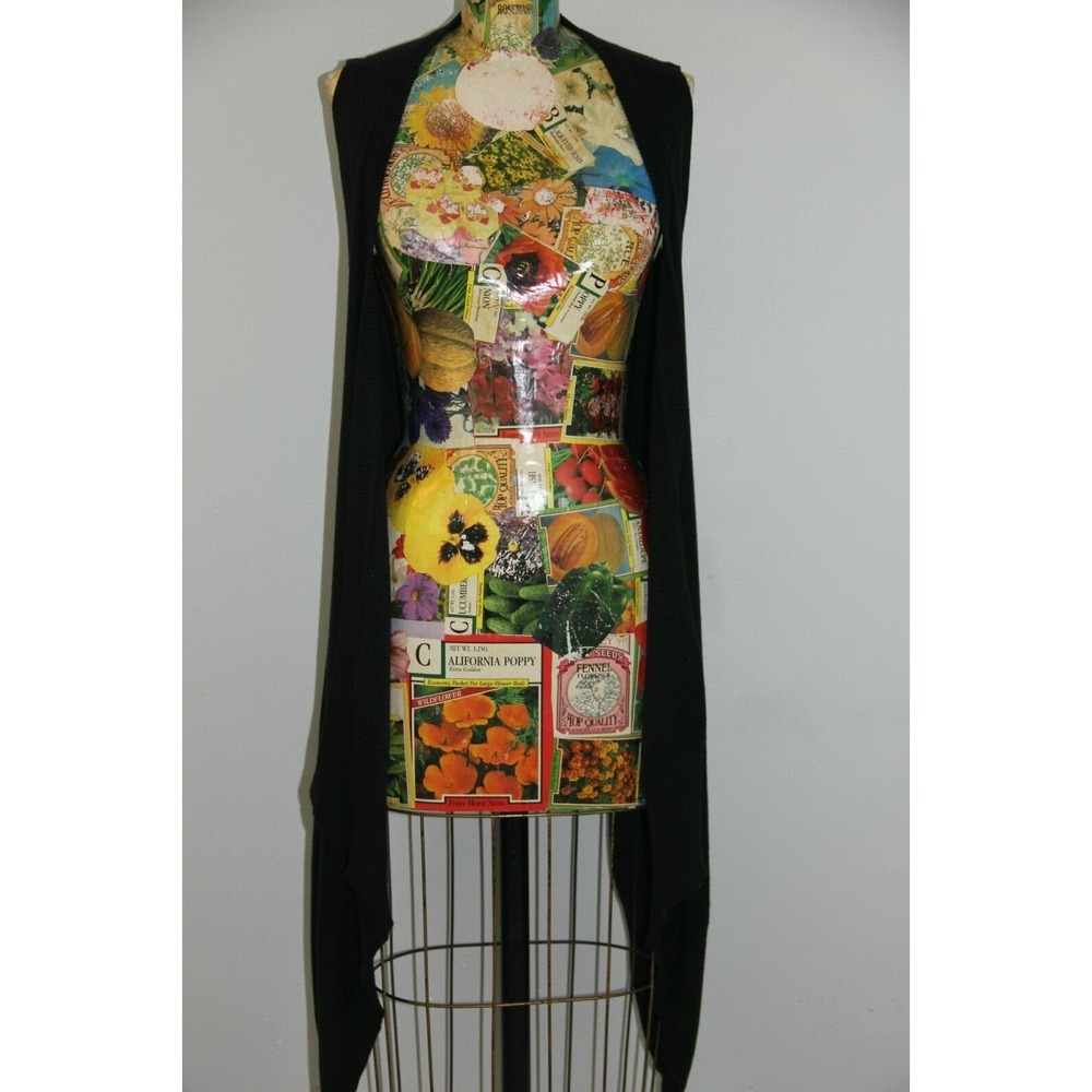 People's Liberation Black Open Cardigan Duster Shawl Sleeveless Sweater XS Vest - Picture 3 of 12